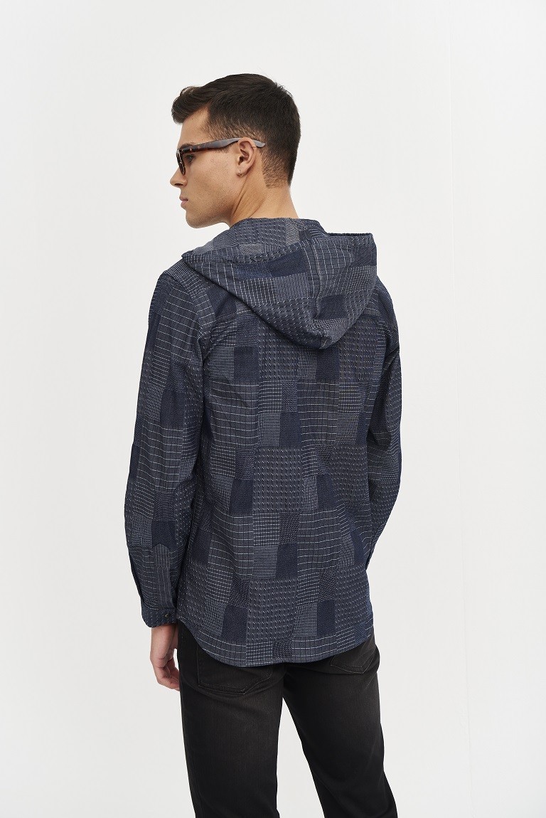 Camisa Jacquard con capucha denim MONZA 2039