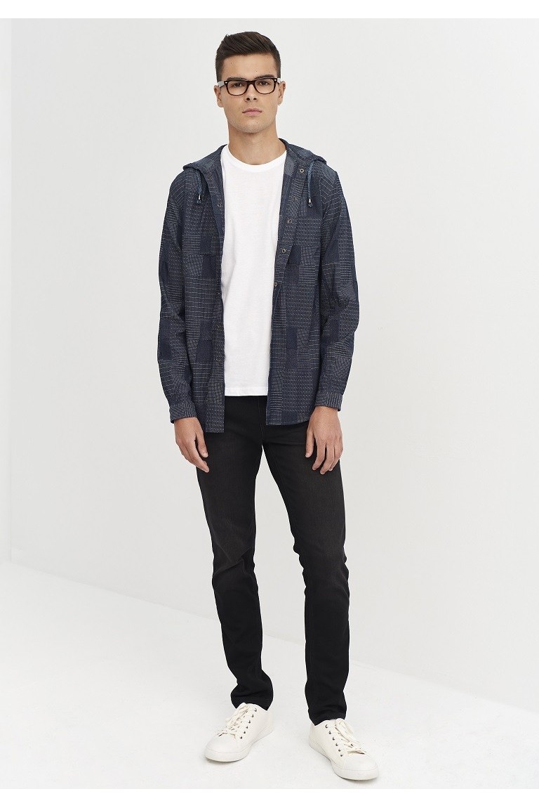Camisa Jacquard con capucha denim MONZA 2039