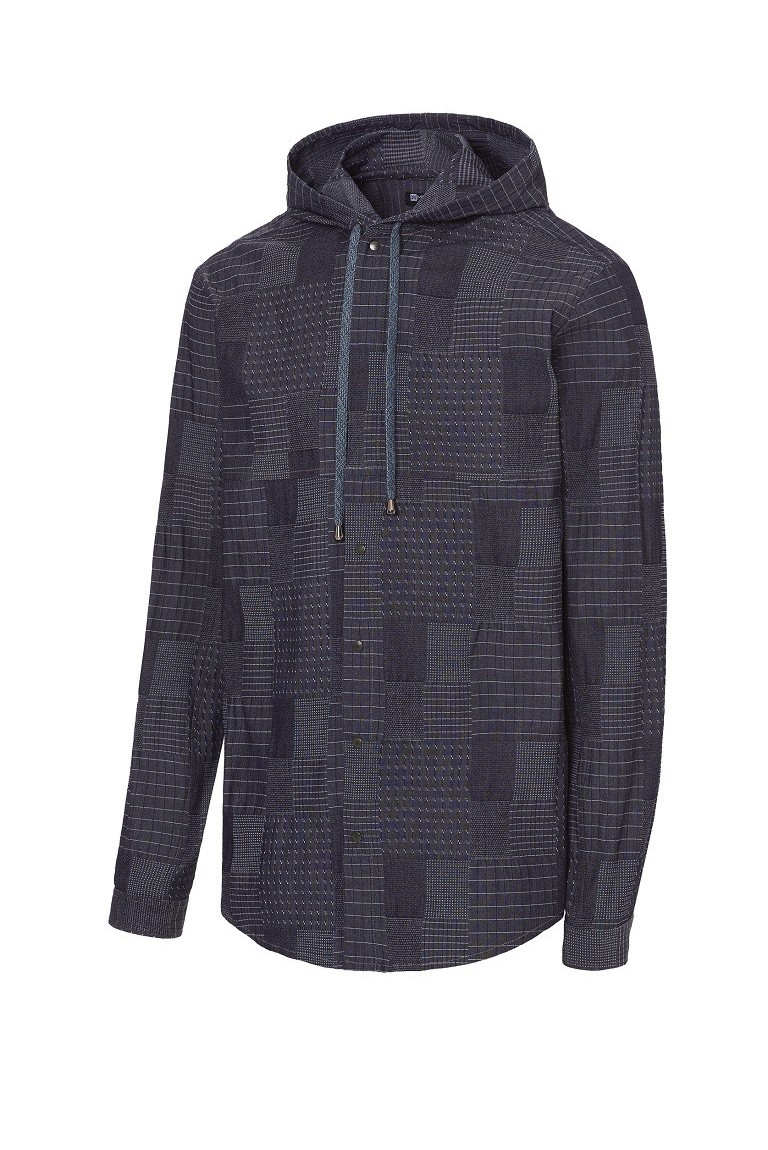 Camisa Jacquard con capucha denim MONZA 2039